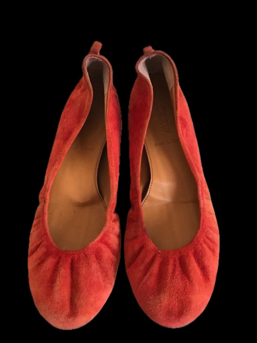 J.crew Cece Suede Ballet Flats Size 6 Orange